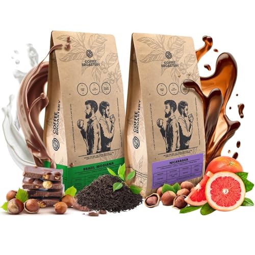 Coffee Broastery Kaffeebohnen Set 2x1kg 2000g | Nicaragua Colibrí Azul | Brazil Mogiana | Spezialitätenkaffee | Frisch Geröstet von COFFEE BROASTERY