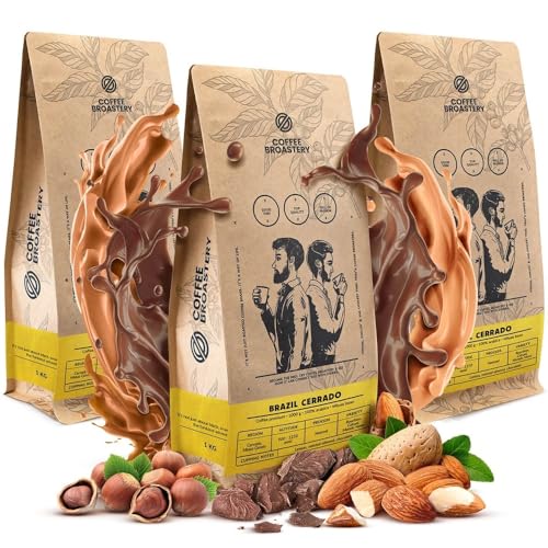 Coffee Broastery Kaffeebohnen Set 3x1kg 3000g | Brazil Cerrado | Brasilianischer Kaffee | Spezialitätenkaffee | Frisch Geröstet | Kunsthandwerkliche Kaffeerösterei von COFFEE BROASTERY