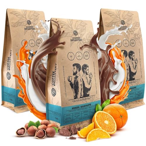 Coffee Broastery Kaffeebohnen Set 3x1kg 3000g | Brazil Guaxupe | Brasilianischer Kaffee | Spezialitätenkaffee | Frisch Geröstet | Kunsthandwerkliche Kaffeerösterei von COFFEE BROASTERY