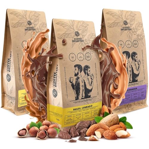 Coffee Broastery Kaffeebohnen Set 3x1kg 3000g | Colombia Medellin | Nicaragua Colibrí Azul | Brazil Cerrado | Spezialitätenkaffee | Frisch Geröstet von COFFEE BROASTERY