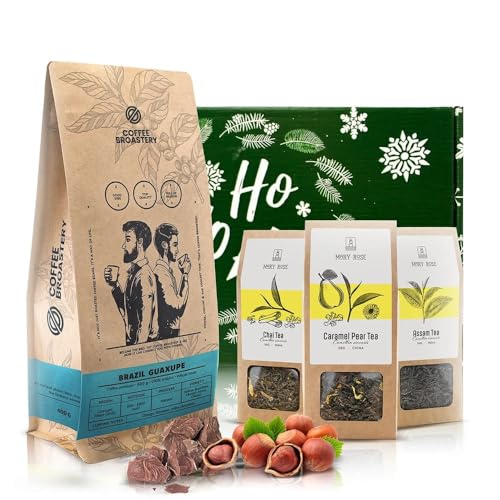 Coffee Broastery und Mary Rose Geschenkset mit Kaffee und Tee | Brasilianische Kaffeebohnen Coffee Broastery 400g | Tees Mary Rose 3x50g von COFFEE BROASTERY