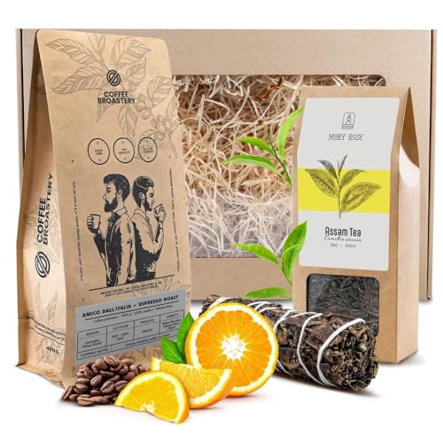 CoffeeBroastery Geschenkset - Spezialitäten-Kaffee 400g, Tee, Schwarzer Salbei von COFFEE BROASTERY