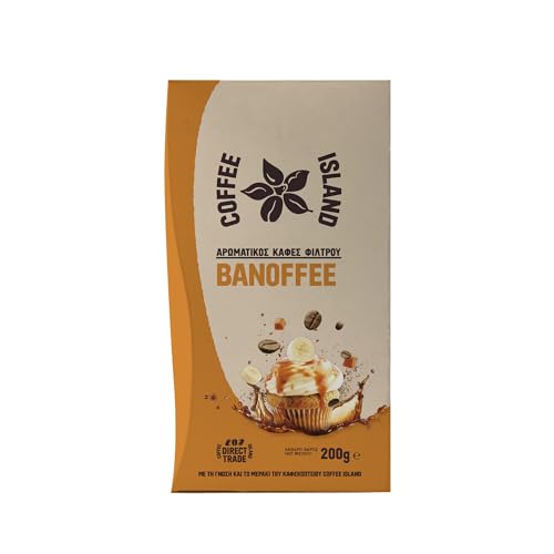 Coffee Island Filter Aromatisierter Kaffee Banoffee mit Mittel-Dunkel Röstung Vorverpackt 200g von COFFEE ISLAND