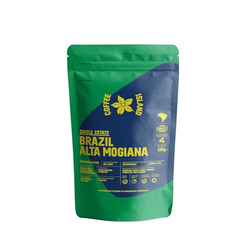 Coffee Island Single Estate Brasilien Alta Mogiana Mitteldunkle Röstung Vorgepackt 200g von COFFEE ISLAND