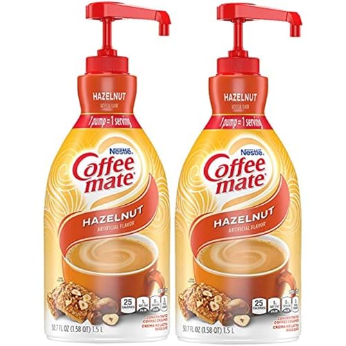 NESTLE COFFEE-MATE Coffee Creamer, Hazelnut, 1.5L liquid pump bottle, Pack of 2 von Coffee Mate