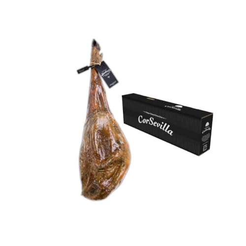 Corsevilla - Pata Negra - 100% iberischer Eichelmastschinken - Jamon Iberico - Jamon Iberico Bellota - Gourmet - Qualität - Iberico Bellota - Geschenk - Glutenfrei - Laktosefrei (ca. 8 Kg) von CORSEVILLA