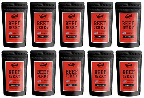 Craftsman Beef Jerky BARBECUE 1 kg (10 x 100g) | Trockenfleisch aus Deutschland - Bayern | American Jerky Beef Set | 100% Rindfleisch | BBQ | Premium Beef | Meat Snack MADE IN GERMANY von CRAFTSMAN FINEST FOODS