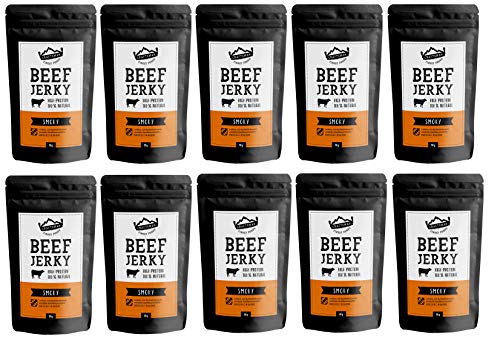 Craftsman Beef Jerky Smoky 500g | Ohne Zucker | Aus Deutschland - Bayern | Jerky Beef Set 10 x 50g | 100% Rindfleisch | High Protein 68% | Dörrfleisch/Trockenfleisch Smoky | 100% Natürlich von CRAFTSMAN FINEST FOODS