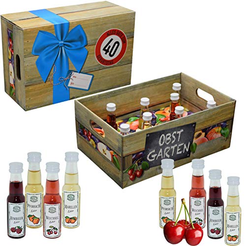 Obstgarten · Geschenkidee für Männer und Frauen mit Alkohol · 8 x Obst-Likör · Hochwertige Geschenkbox (Obstgarten 40) von CREOLOGIC