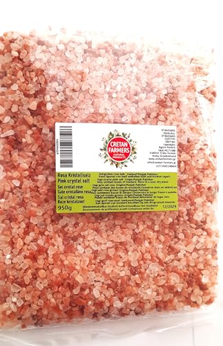 CRETAN FARMERS - Rosa Salz coarse 950g - Bergsalz - Pure salz - salt - ideal for grinder von CRETAN FARMERS