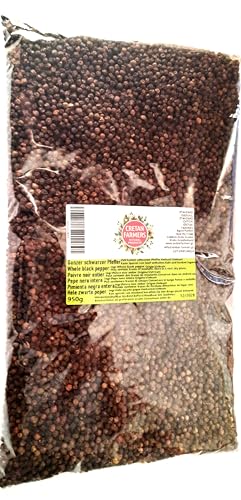 CRETAN FARMERS - Whole black pepper - 950g - Schwarzer Pfeffer, ganze Pfefferkörner - black peppercorns - black pepper - Ideal for spice grinder - latest harvesting. von CRETAN FARMERS