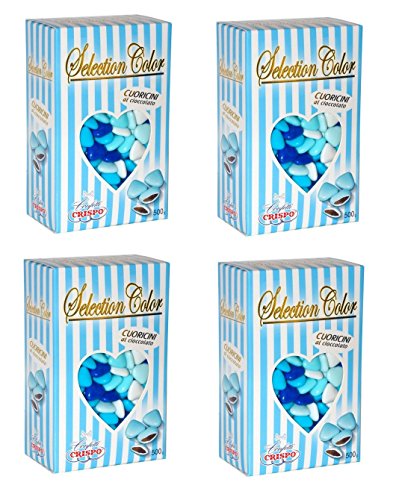 Konfetti Herzen hellblau vermischt CRISPO 4 Packungen à 500 g Bonboniere Herzen Mignon von CRISPO