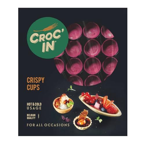 CROC‘IN - Teigschälchen zum Bestücken Fuchsia - Tarteboden für süße Stückchen oder herzhafte Aperitifhäppchen - Handwerklich hergestellt & Vegan - 60 Stück von CROC'IN