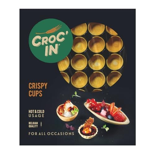 CROC‘IN - Teigschälchen zum Bestücken Gold - Tarteboden für süße Stückchen oder herzhafte Aperitifhäppchen - Handwerklich hergestellt & Vegan - 60 Stück von CROC'IN