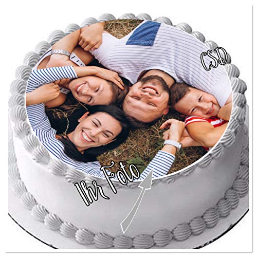 Tortenaufleger mit Ihren Foto/Text personalisiert M4, Zuckerpapier Tortenbild, Geburtstag,Fototorte von CSD