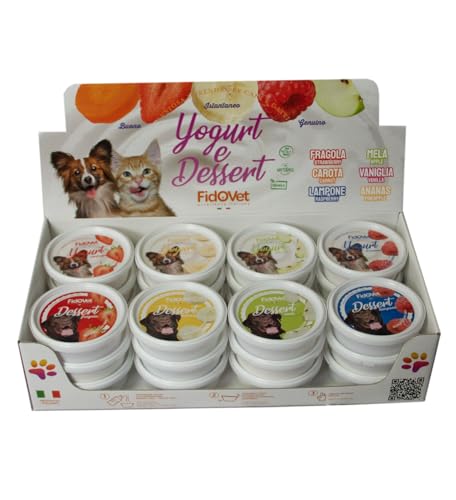 Fidovet Natürliches Eis und Joghurt für Hund und Katze, 9 x 40 g, wasserverdünnt 9 x 120 g, (24 x 25 g, Joghurt-Mix) von CT-TRONICS