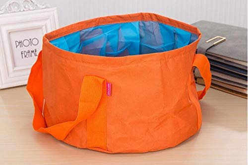 Tragbares Outdoor Reise Faltbares Camping Waschbecken Waschbecken Eimer Schüssel Waschbeutel Wassereimer 15L Orange von CTOBB