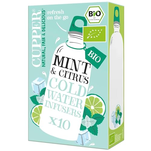 Cupper Bio Cold Water Infusers Mint & Citrus, Wasser mit Geschmack, Cold Brew, Kalter Tee, 10 ungebleichte Teebeutel, umweltfreundlich, fair gehandelt von CUPPER