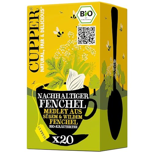 Cupper Bio-Kräutertee Nachhaltiger Fenchel, 20 ungebleichte Teebeutel, umweltfreundlich, fair gehandelt von CUPPER