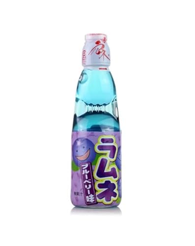 Ramune Japanische Limonade / Erfrischungsgetränk: Blaubeeren Geschmack 200 ml von CUSTIC