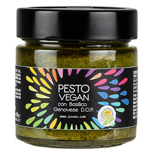 Pesto Vegan Cuvea 180 g mit Basilikum aus Genua D.O.P. - Nur 3 natürliche Zutaten von CUVEA