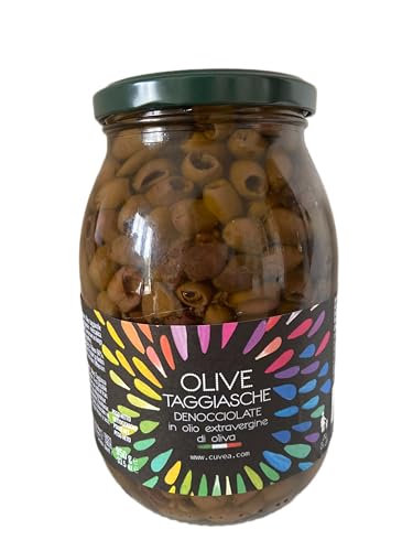 Taggiasca Oliven taggiasca-oliven in nativem olivenöl extra 950 g -Taggiasca oliven aus Ligurien - Ohne Konservierungsstoffe - Zutaten nur Öl und Salz von CUVEA