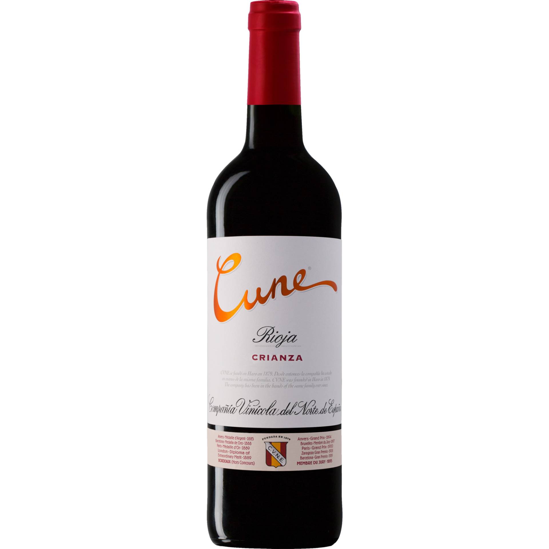 Cune Rioja Crianza, Rioja DOCa, Rioja, 2021, Rotwein von CVNE, Logroño 01300 Laguardia, España, R.E. N° 44 VI