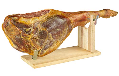 Original Schinken 6,5kg Jamon Serrano Hinterkeule Serranoschinken + Schinkenhalter Keule Geschenkset Hinterschinken von CYCMIA