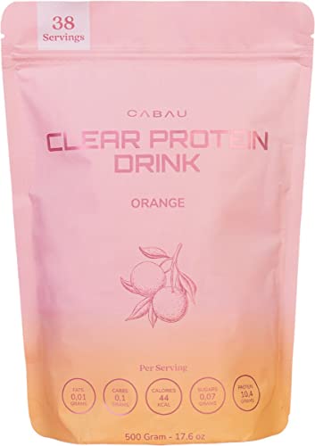 Cabau Clear Protein Drink - Orange Lemonade - Eiweißreich & Zuckerarm - Leicht & Erfrischend im Geschmack - 38 Getränke - Das Sommergetränk 2022 von Cabau