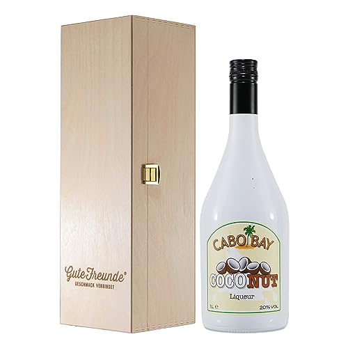 Cabo Bay Coconut Liqueur mit Geschenk-Holzkiste von Cabo Bay