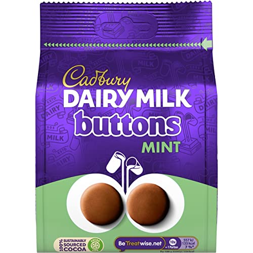 Cadbury Dairy Milk Giant Mint Chocolate Buttons, 110g von Cadbury