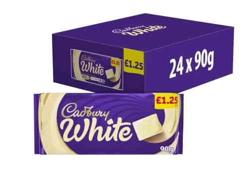 Cadbury Weiße Schokoladentafel 90 g x 24 Riegel von Cadbury