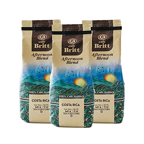 Café Britt® - Costa Rican Afternoon Blend Coffee (12 oz.) (3-Pack) - Whole Bean, Arabica Coffee, Kosher, Gluten Free, 100% Gourmet & Medium Roast von Cafe Britt