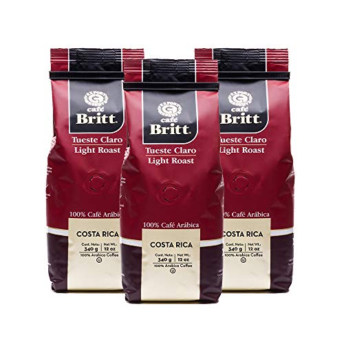 Café Britt® Costa Rican Light Roast Coffee (340 ml) (3er-Pack) – ganze Bohne, Arabica-Kaffee, koscher, glutenfrei, 100 % Gourmet & leichter Braten von Cafe Britt