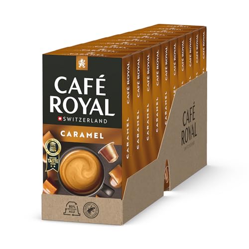 Café Royal Caramel Flavoured 100 Kapseln für Nespresso Kaffee Maschine - 4/10 Intensität - UTZ-zertifiziert Kaffeekapseln aus Aluminium von Café Royal