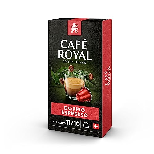 Café Royal Doppio Espresso 100 Kapseln für Nespresso Kaffee Maschine - 11/10 Intensität - UTZ-zertifiziert Kaffeekapseln aus Aluminium von Café Royal