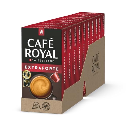 Café Royal Doppio Espresso 100 Kapseln für Nespresso Kaffee Maschine - 11/10 Intensität - UTZ-zertifiziert Kaffeekapseln aus Aluminium von Café Royal