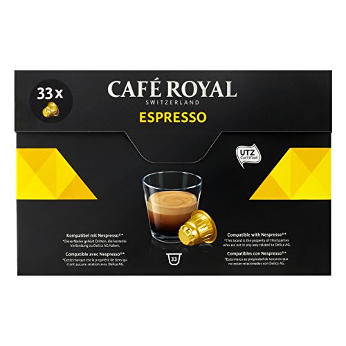 Café Royal Espresso 33 Nespresso kompatible Kapseln (Intensität 5/10) 1er Pack (1 x 33 Kaffeekapseln) von Café Royal