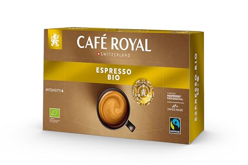 Café Royal Espresso Bio 50 Nespresso (R)* Pro kompatible Kapseln - Kompatible Kaffeepads für Nespresso (R)* Business Solution Maschine - Intensität 6/10 von Café Royal