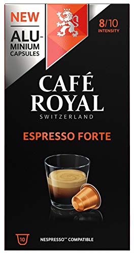 Café Royal Espresso Forte 50 Nespresso kompatible Kapseln (aus Aluminium, Intensität 8/10), 5er Pack (5 x 10 Kaffeekapseln) von Café Royal