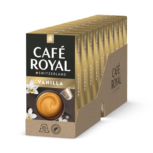 Café Royal, Vanilla Flavoured coffee, 100 Nespresso ®* compatible capsules, 80% recycled Aluminium, Rainforest Alliance certified, 100% Arabica coffee, flavoured von Café Royal