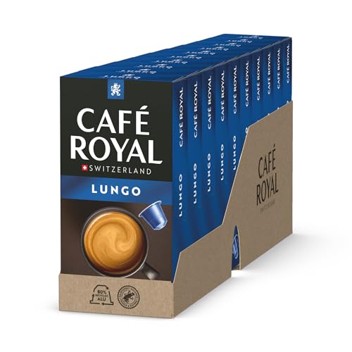 Café Royal Lungo 100 Kapseln für Nespresso Kaffee Maschine - 4/10 Intensität - UTZ-zertifiziert Kaffeekapseln aus Aluminium von Café Royal