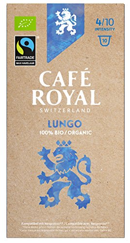 Café Royal Lungo Bio / Organic, 50 Nespresso®* kompatible Kapseln, 5er Pack (5 x 10 Kaffeekapseln) von Café Royal