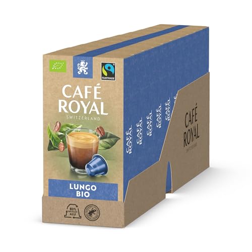 Café Royal Lungo Bio Fair & Organic Edition 100 Nespresso kompatible Kapseln (aus Aluminium, Intensität 4/10), 10er Pack (10 x 50 g) von Café Royal