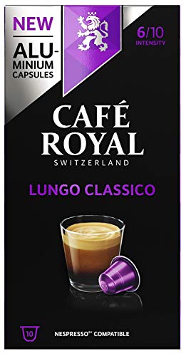 Café Royal Lungo Classico 50 Nespresso®* kompatible Kapseln (aus Aluminium, Intensität 6/10), 5er Pack (5 x 10 Kaffeekapseln) von Café Royal