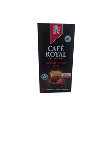 Café Royal Lungo Forte 10 Nespresso®* kompatible Kapseln (aus Aluminium, Intensität 8/10), 1er Pack (1 x 10 Kaffeekapseln) von Café Royal