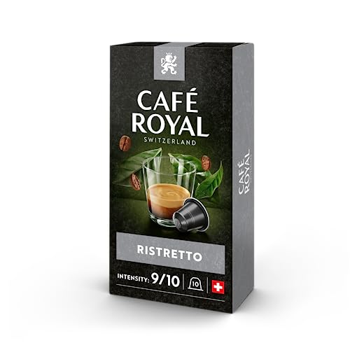 Café Royal Ristretto 100 Kapseln für Nespresso Kaffee Maschine - 9/10 Intensität - UTZ-zertifiziert Kaffeekapseln aus Aluminium von Café Royal