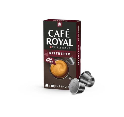 Café Royal Ristretto 100 Nespresso* kompatible Kapseln (aus Aluminium, Intensität 9/10) 10er Pack (10 x 10 Kaffeekapseln) von Café Royal