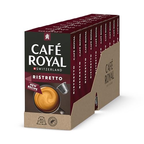 Café Royal Ristretto 100 Kapseln für Nespresso Kaffee Maschine - 9/10 Intensität - UTZ-zertifiziert Kaffeekapseln aus Aluminium von Café Royal