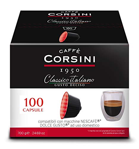 Caffè Corsini - Classico Italiano. Kaffeemischung in Kapseln Kompatibel Nescafè DolceGusto, Gusto Forte e Deciso - Packung mit 100 Kapseln von CAFFÈ CORSINI 1950